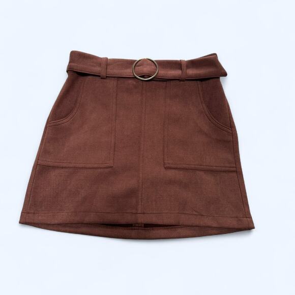 Rue21 Rust Mini Skirt with Silver O-Ring Belt – Size Small | Streetwear Y2K - Picture 4 of 6